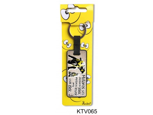 (KTV065) Vicces kulcstartó 7,5 cm - Motoros szív - Motoros Ajándékok